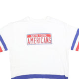 LNH Mens White Red & Blue New York Americans Graphic T-Shirt L Short Sleeve Crew