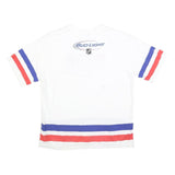 LNH Mens White Red & Blue New York Americans Graphic T-Shirt L Short Sleeve Crew