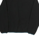 Mens Black Polyester Zip Up Jacket L Plain Casual Outdoor Warm Layer