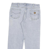 CARHARTT Mens Relaxed Blue Denim Light W38 L29 Casual Workwear Zip Fastening