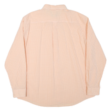 CHAPS Mens Orange & White Check Shirt 2XL Cotton Blend Button Down Long Sleeve