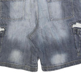 SPF Mens Denim Blue Cargo Shorts XL W38 Cotton Blend Casual Pockets