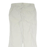 CRANE Womens White Relaxed Straight Trousers W34 L29 Zip Polyester Blend