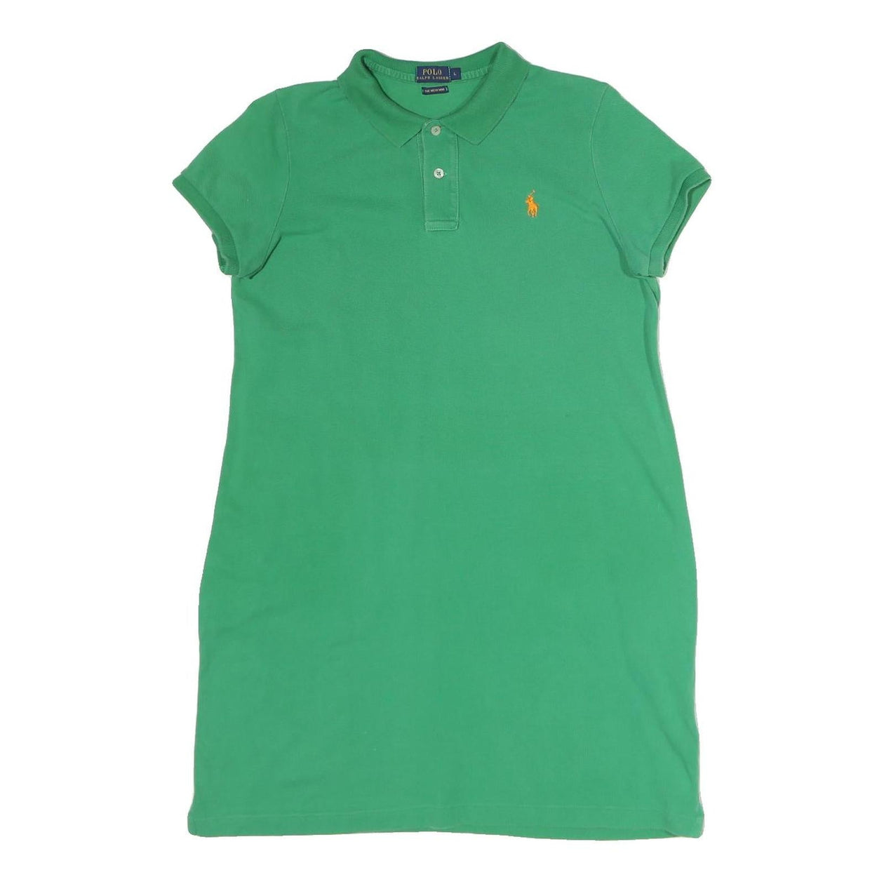 POLO RALPH LAUREN Womens Green Cotton POLO Shirt Dress Short Sleeve L