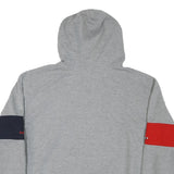 ATTICA Mens Grey Hockey Logo Pullover Hoodie L Lace-Up Neck Sports Sweatshirt