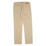 LEVI'S Mens Cotton Blend Beige Regular Straight Trousers W30 L30 Classic Zip