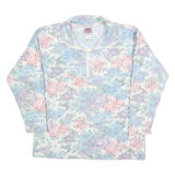 NO EXCUSES Womens Cream Floral Patterned Jumper Round Neck Basic Knit S