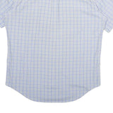RALPH LAUREN Mens Blue & Cream Check Short Sleeve Shirt L Classic Fit Cotton