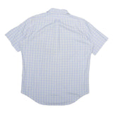 RALPH LAUREN Mens Blue & Cream Check Short Sleeve Shirt L Classic Fit Cotton