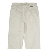 CHAPS RALPH LAUREN Mens Cotton Cream Classic Straight Trousers W36 L30 Casual