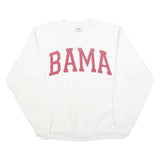 TEE JAYS Womens White BAMA Crew Neck L Cotton Blend Sweatshirt Casual