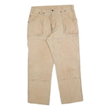 DICKIES Mens Cotton Blend Beige Regular Straight Trousers W34 L28 Workwear