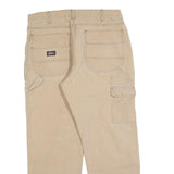 DICKIES Mens Cotton Blend Beige Regular Straight Trousers W34 L28 Workwear