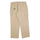 DICKIES Mens Cotton Blend Beige Regular Straight Trousers W34 L28 Workwear