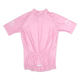 Womens Pink Cycling T-Shirt 2XL Short Sleeve Zip Neck Stretch Fitness