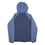 COLUMBIA Womens Blue & Navy Hooded Zip Jacket S Polyester Outdoor Casual Warm