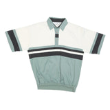 CLASSICS Mens White & Green Colourblock Short Sleeve Polo Shirt M Casual Sport