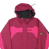 JACK WOLFSKIN Womens Burgundy & Pink Outdoor Jacket S Polyester Blend Waterproof