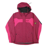 JACK WOLFSKIN Womens Burgundy & Pink Outdoor Jacket S Polyester Blend Waterproof