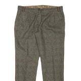 Womens Wool Blend Grey Slim Straight Trousers W32 L28 Elegant Classic Workwear