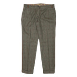 Womens Wool Blend Grey Slim Straight Trousers W32 L28 Elegant Classic Workwear