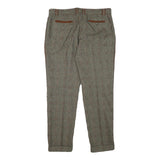 Womens Wool Blend Grey Slim Straight Trousers W32 L28 Elegant Classic Workwear