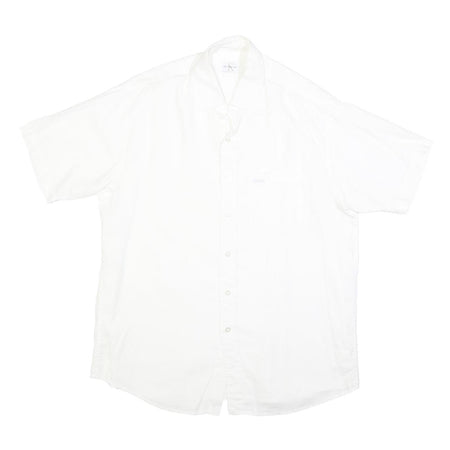 CALVIN KLEIN JEANS Mens White Shirt S Cotton Blend Casual Button-Up