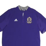 ADIDAS Mens Purple Baseball Half Zip L Top Athletic Sportswear Shirt