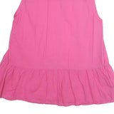TOMMY HILFIGER Womens Pink Sleeveless Shirt Round Neck Plain UK 10 Cotton Blend