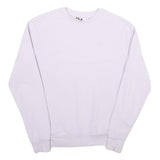 FILA Womens White Crew Neck S Sweatshirt Cotton Blend Lightweight Pullover