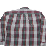 TOMMY HILFIGER Mens Grey & Maroon Check Shirt L Button Down Casual Cotton