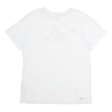 ADIDAS Womens White Crew Neck Graphic T-Shirt M Short Sleeve Cotton Casual