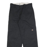 DICKIES Mens Cotton Blend Black Loose Fit Straight Leg Trousers W30 L30 Workwear