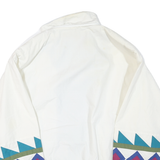 Womens White Blue Turquoise & Purple Geometric Pattern Zip Jacket XL Polyester