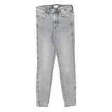 H&M Womens Jeans Grey Slim Skinny Denim W26 L25 Stretch Cotton Blend Zip