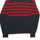 TOMMY HILFIGER Mens Blue & Red Patterned Pullover Jumper Crew Neck Cotton L