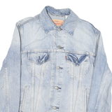 LEVI'S Womens Blue Denim Jacket M Cotton Blend Button Closure Classic Fit