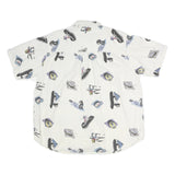 COLEMAN Mens White Cotton Casual Shirt L Printed Camping Outdoors