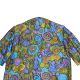 Womens Blue Green Purple Printed Top 3/4 Sleeve Round Neck Size L Artistic
