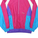 GOLDEN CUP Womens Pink & Blue & Purple Retro Half Zip Jacket M Polyester Blend