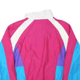 GOLDEN CUP Womens Pink & Blue & Purple Retro Half Zip Jacket M Polyester Blend
