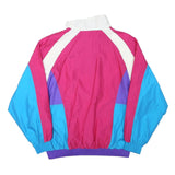 GOLDEN CUP Womens Pink & Blue & Purple Retro Half Zip Jacket M Polyester Blend