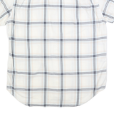 TOMMY HILFIGER Mens White & Grey Checked Cotton Blend Shirt XL Casual Summer