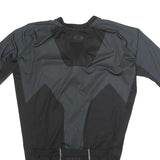 OAKLEY Mens Black Grey Athletic T-Shirt M Short Sleeve Zip Cycle Jersey