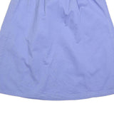 LL BEAN Womens Blue Casual Mini Cotton Blend Plain Skirt S Button Pocket Style