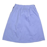 LL BEAN Womens Blue Casual Mini Cotton Blend Plain Skirt S Button Pocket Style