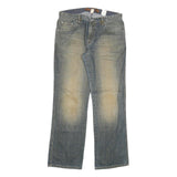 PARALLEL LEG Mens Jeans Blue Relaxed Straight Denim Medium W34 L33 Casual Zip