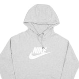 NIKE Womens Grey Hoodie M Cotton Blend Pullover Casual Sports Sweatshirt