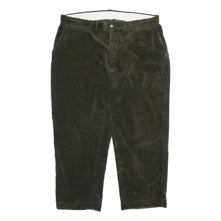 POLO RALPH LAUREN Mens Cotton Olive Relaxed Straight Trousers W38 L26 Corduroy