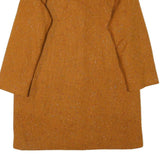 Womens Orange Wool Blend Classic Jacket M Tweed Button Closure Pockets